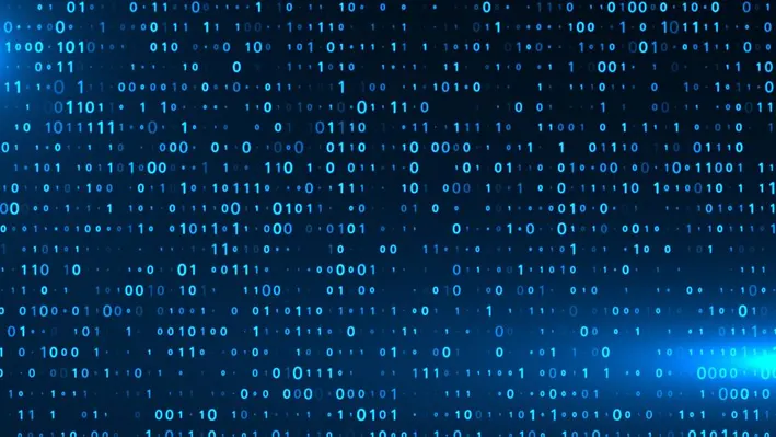 Data A blue background with many numbers and letters